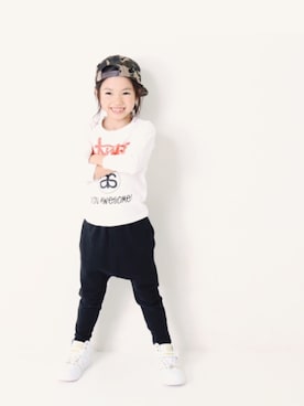 「devirock（デビロック）のアイテム（パンツ）」を使った、devirockさん（キッズ・120cm）の冬コーディネート