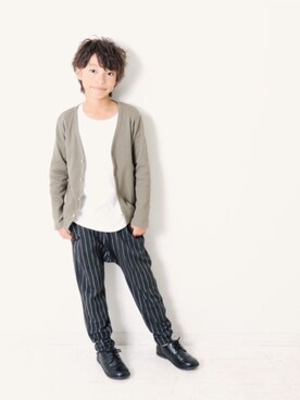 「devirock（デビロック）のアイテム（カーディガン/ボレロ）」を使った、devirockさん（キッズ・130cm）の春コーディネート