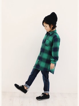 「devirock（デビロック）のアイテム（パンツ）」を使った、devirockさん（キッズ・120cm）の冬コーディネート