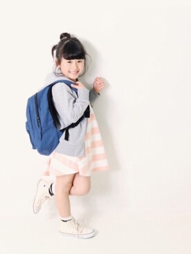 「devirock（デビロック）のアイテム（パーカー）」を使った、devirockさん（キッズ・110cm）の春コーディネート