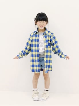 「devirock（デビロック）のアイテム（パンツ）」を使った、devirockさん（キッズ・110cm）の春コーディネート