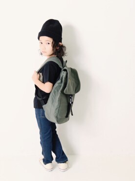 「devirock（デビロック）のアイテム（バッグ）」を使った、devirockさん（キッズ・110cm）の春コーディネート