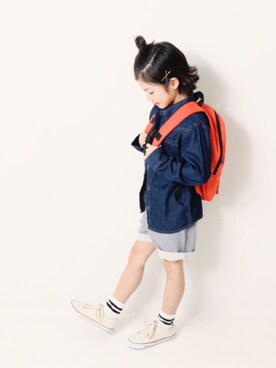 「devirock（デビロック）のアイテム（バッグ）」を使った、devirockさん（キッズ・120cm）の春コーディネート