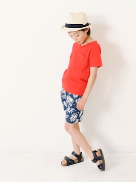 「devirock（デビロック）のアイテム（パンツ）」を使った、devirockさん（キッズ・120cm）の春コーディネート