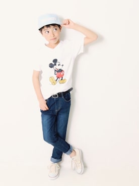 「devirock（デビロック）のアイテム（パンツ）」を使った、devirockさん（キッズ・130cm）の春コーディネート