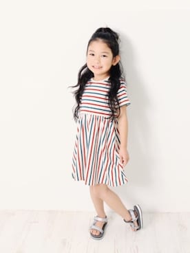 「devirock（デビロック）のアイテム（ワンピース/ドレス）」を使った、devirockさん（キッズ・110cm）の春コーディネート