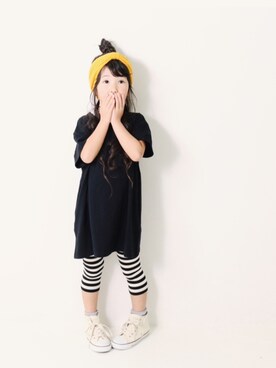 「devirock（デビロック）のアイテム（レギンス/スパッツ）」を使った、devirockさん（キッズ・110cm）の春コーディネート