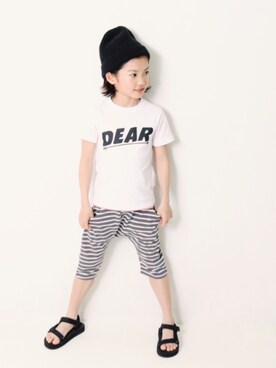 「devirock（デビロック）のアイテム（サンダル）」を使った、devirockさん（キッズ・120cm）の春コーディネート