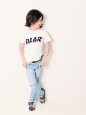 「devirock（デビロック）のアイテム（サンダル）」を使った、devirockさん（キッズ・120cm）の春コーディネート