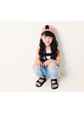 「devirock（デビロック）のアイテム（サンダル）」を使った、devirockさん（キッズ・110cm）の夏コーディネート