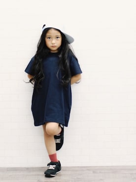「devirock（デビロック）のアイテム（ワンピース）」を使った、devirockさん（キッズ・110cm）の夏コーディネート
