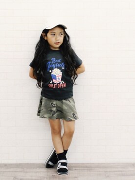 「devirock（デビロック）のアイテム（サンダル）」を使った、devirockさん（キッズ・110cm）の夏コーディネート