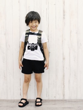 「devirock（デビロック）のアイテム（バッグ）」を使った、devirockさん（キッズ・110cm）の夏コーディネート