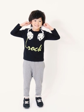 「devirock（デビロック）の【旧モデル】裏毛スウェットサルエルパンツ スウェットパンツ（その他パンツ）」を使った、devirockさん（キッズ・110cm）の夏コーディネート