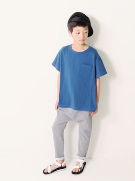 「devirock（デビロック）の【旧モデル】裏毛スウェットサルエルパンツ スウェットパンツ（その他パンツ）」を使った、devirockさん（キッズ・130cm）の春コーディネート