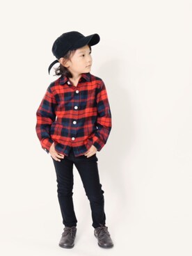 「devirock（デビロック）のアイテム（チノパンツ）」を使った、devirockさん（キッズ・110cm）の秋コーディネート