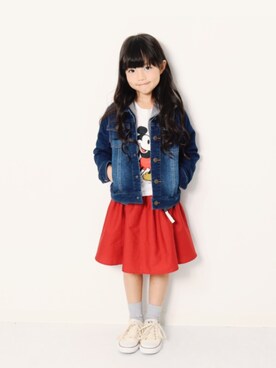 「devirock（デビロック）のアイテム（パーカー）」を使った、devirockさん（キッズ・110cm）の秋コーディネート