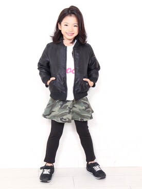 「devirock（デビロック）のアイテム（その他アウター）」を使った、devirockさん（キッズ・120cm）の冬コーディネート