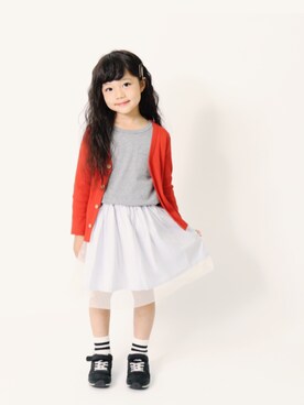 「devirock（デビロック）のアイテム（カーディガン/ボレロ）」を使った、devirockさん（キッズ・110cm）の秋コーディネート