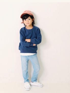 「devirock（デビロック）のアイテム（スウェット）」を使った、devirockさん（キッズ・110cm）の冬コーディネート