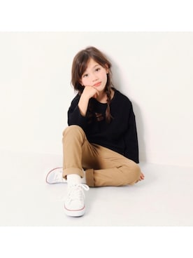 「おんなのこコーデ」｜「アイテム（チノパンツ）」を使った、devirockさん（キッズ・110cm）の冬コーディネート
