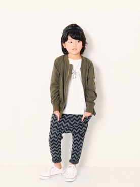 「devirock（デビロック）のアイテム（ジャケット/アウター）」を使った、devirockさん（キッズ・120cm）の冬コーディネート