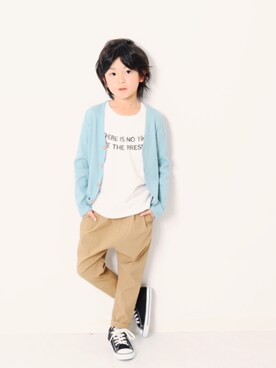 「devirock（デビロック）のアイテム（カーディガン/ボレロ）」を使った、devirockさん（キッズ・120cm）の春コーディネート