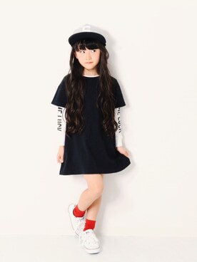 「devirock（デビロック）のアイテム（ワンピース/ドレス）」を使った、devirockさん（キッズ・120cm）の春コーディネート
