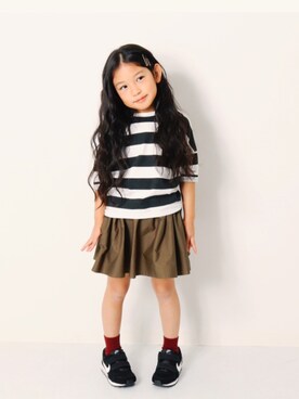 「devirock（デビロック）のアイテム（レッグウェア）」を使った、devirockさん（キッズ・110cm）の春コーディネート