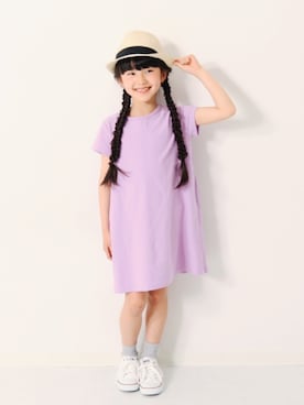 「devirock（デビロック）のアイテム（帽子）」を使った、devirockさん（キッズ・120cm）の春コーディネート