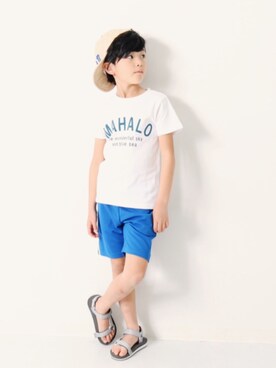 「devirock（デビロック）のアイテム（サンダル）」を使った、devirockさん（キッズ・120cm）の夏コーディネート