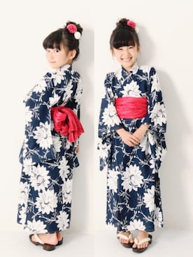 「devirock（デビロック）のアイテム（浴衣）」を使った、devirockさん（キッズ・120cm）の夏コーディネート