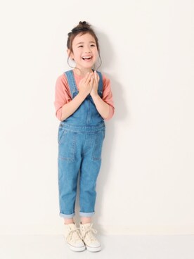 「devirock（デビロック）のアイテム（オールインワン・サロペット）」を使った、devirockさん（キッズ・110cm）の夏コーディネート