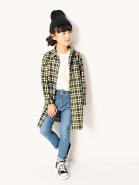 「devirock（デビロック）のアイテム（帽子）」を使った、devirockさん（キッズ・120cm）の秋コーディネート