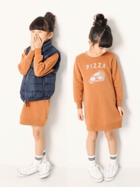 「devirock（デビロック）のアイテム（ワンピース/ドレス）」を使った、devirockさん（キッズ・120cm）の秋コーディネート