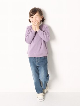 「devirock（デビロック）のアイテム（スウェット）」を使った、devirockさん（キッズ・110cm）の冬コーディネート