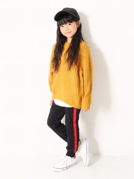 「devirock（デビロック）のアイテム（タンクトップ）」を使った、devirockさん（キッズ・120cm）の冬コーディネート