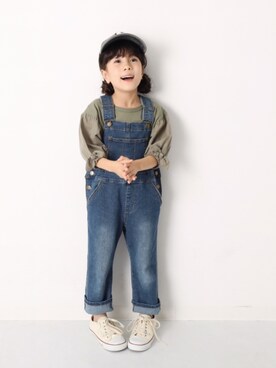 「devirock（デビロック）のアイテム（オールインワン・サロペット）」を使った、devirockさん（キッズ・110cm）の冬コーディネート