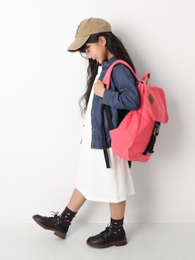 「devirock（デビロック）のアイテム（バッグ）」を使った、devirockさん（キッズ・120cm）の春コーディネート