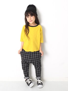 「devirock（デビロック）のアイテム（帽子）」を使った、devirockさん（キッズ・110cm）の春コーディネート