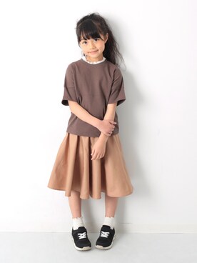 「devirock（デビロック）のアイテム（スカート）」を使った、devirockさん（キッズ・120cm）の春コーディネート