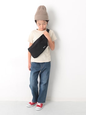 「devirock（デビロック）のアイテム（バッグ）」を使った、devirockさん（キッズ・120cm）の春コーディネート