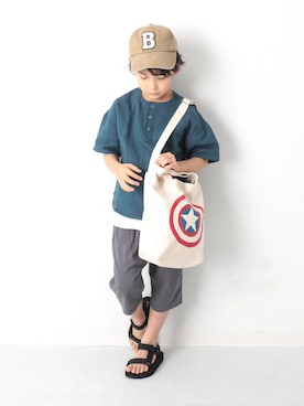 「devirock（デビロック）のアイテム（サンダル）」を使った、devirockさん（キッズ・120cm）の夏コーディネート