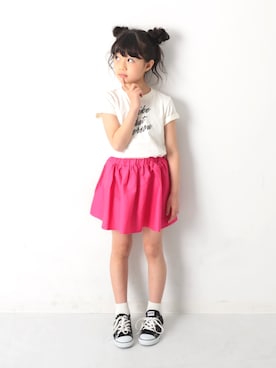 「devirock（デビロック）のアイテム（スカート）」を使った、devirockさん（キッズ・104cm）の夏コーディネート