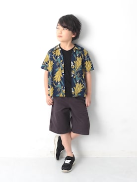 「devirock（デビロック）のオープンカラーシャツ（シャツ/ブラウス）」を使った、devirockさん（キッズ・120cm）の夏コーディネート