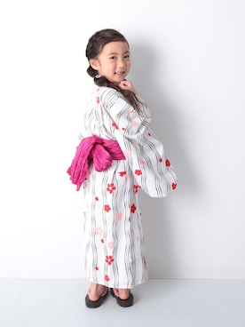 「devirock（デビロック）のアイテム（浴衣）」を使った、devirockさん（キッズ・110cm）の夏コーディネート
