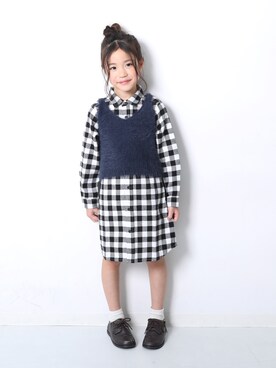 「devirock（デビロック）のアイテム（ワンピース/ドレス）」を使った、devirockさん（キッズ・120cm）の秋コーディネート