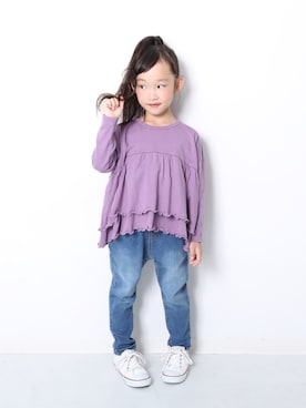 「devirock（デビロック）のアイテム（Tシャツ/カットソー）」を使った、devirockさん（キッズ・110cm）の秋コーディネート