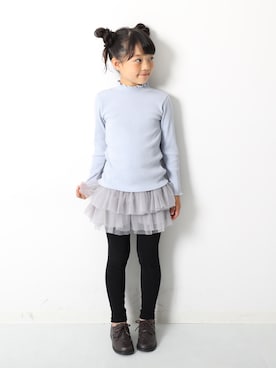 「devirock（デビロック）のアイテム（スカート）」を使った、devirockさん（キッズ・120cm）の秋コーディネート