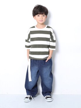 「devirock（デビロック）のアイテム（パンツ）」を使った、devirockさん（キッズ・110cm）の春コーディネート